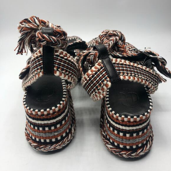 Free People x Amambaih Beatriz High Platform Wrap Sandals Cognac US 8/EU 38 NEW - Picture 8 of 9